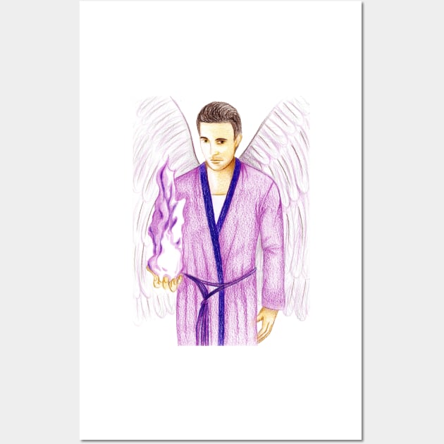 Archangel Zadkiel Keeper of the Violet Flame- White Wall Art by EarthSoul